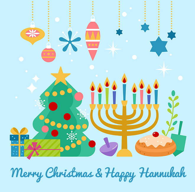 Christmas Tree and Menorah