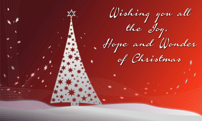 Wishing you all the Joy, Hope and Wonder of Christmas